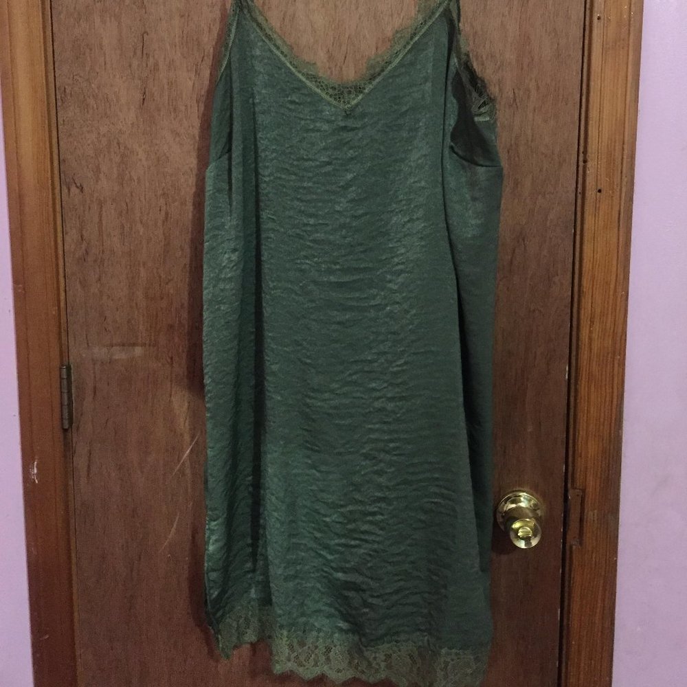 Plus Size Lace Satin Dress